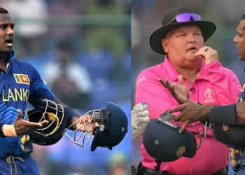 Angelo Mathews timed out in cricket